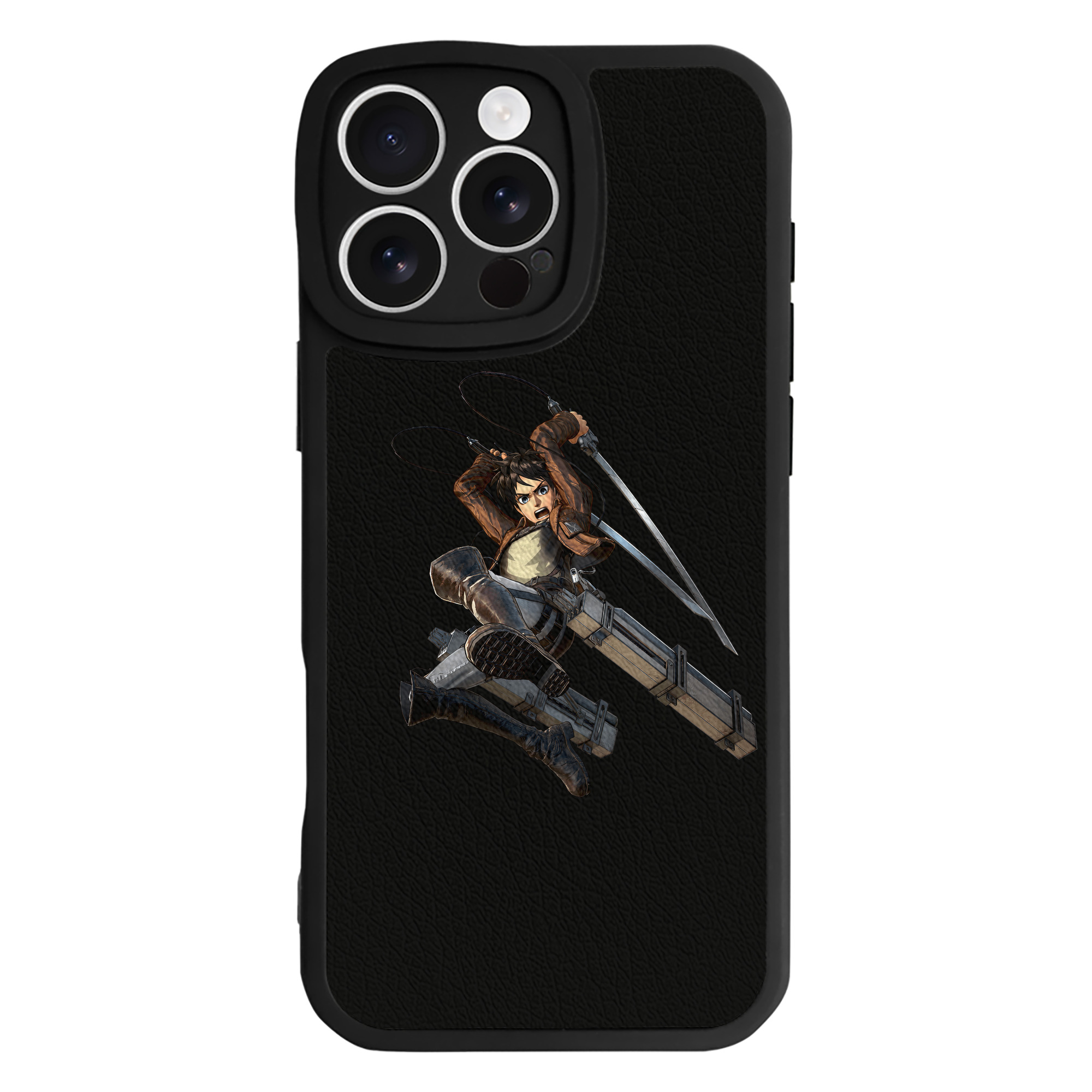 （画像用） 進撃の巨人 エレン･イェーガー Attack on Titan Eren Jäger 【iPhone 16シリーズ対応】シリコンスマホケース（レザー調） 材質：シリコン